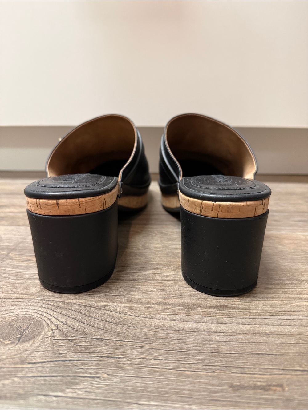 CHANEL Black Leather Slide Clogs with Gold CC Accents - Picture 3 of 5